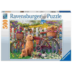 Ravensburger sestavljanka kužki na vrtu, 500 delčkov