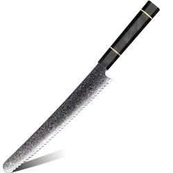 Damaskasti kuhinjski nož TS-37453 - Kruh / Crna KP37453