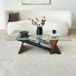 HANAH HOME Sto za dnevnu sobu Livello Black Chesnut