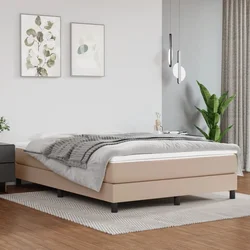 Madrac s oprugama srednje tvrdoće boja cappuccina 140x200x20 cm umjetne kože