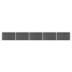 Set panela za ogradu WPC 872 x 105 cm crni