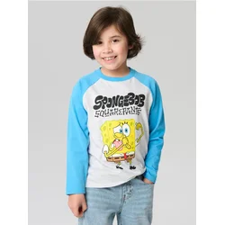 Sinsay - Majica dugih rukava SpongeBob SquarePants - svetlo siva