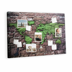 tulup.si Plošča iz plute Zemljevid stene 120x80 cm Kovinski zatiči