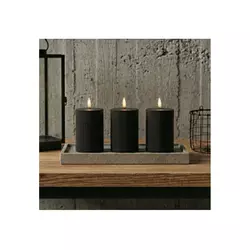 SET 3x LED sveća BRILLO LED/2xAA 12,5 cm crne + daljinski upravljač