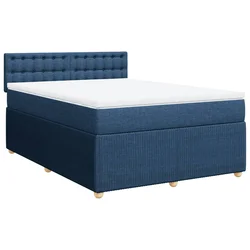 vidaXL vidaXL Box spring postelja z vzmetnico modra 140x190 cm blago, (21307697)