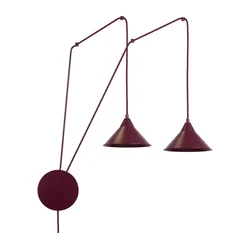 Luster na sajli ABRAMO 2xE27/15W/230V crvena