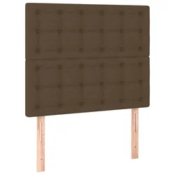 Vidaxl Vzglavje postelje temno rjavo 100x5x118/128 cm blago