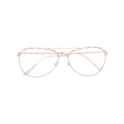 Elie Saab-carved aviator frame glasses-unisex-Metallic