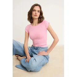 Trendyol Milla Ženska majica TWOSS26TS00267, Roze