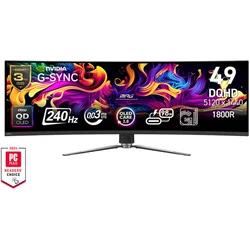 MSI Zakrivljeni gejmerski monitor MPG 491CQPX QD-OLED, 49 inča, DQHD 240Hz