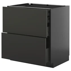 METOD / KNIVSHULT Pod.orm.2front/2dnj/1srd/1vis.fiok, Crnosiva/Nickebo boja antracita, mat, 80x60 cm