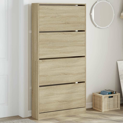 Ormarić za cipele s 4 ladice boja hrasta 80 x 21 x 163,5 cm