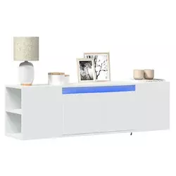 Zidni TV ormarić s LED svjetlima bijeli 135x31x39,5 cm