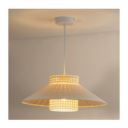 Duolla - Luster na sajli RIO RATTAN 1xE27/15W/230V prečnik 45 cm bež/ratan