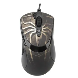 A4tech XL-747H, gaming miška, ANTI-VIBRATE, 3600DPI, z motivom pajka, rjava