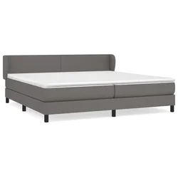 Vidaxl Box spring postelja z vzmetnico siva 200x200 cm umetno usnje