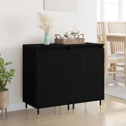 Kreveta 2 pcs Crni hrast 40 x 35 x 70 cm Obrađeno drvo i čelik