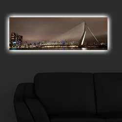 Opviq Slika na platnu sa LED osvetljenjem 30x90cm