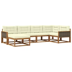 Set vanjskih sofa 6 pcs Prirodna i krem