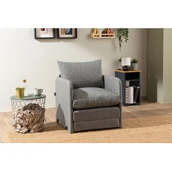 Atelier del Sofa Fotelja na rasklapanje Saga Single, 68 x 70 x 66 cm, Svetlosiva
