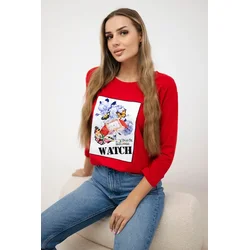 Blouse with 3D Watch red graphics