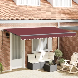 Skrovita tenda Tamno crvena 350 x 200 cm tkanina