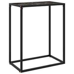 Konzolni stol crni 60 x 35 x 75 cm od kaljenog stakla