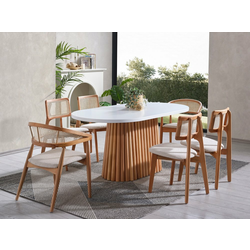 HANAH HOME Trpezarijski sto Soho White Natural