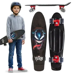 MARVEL COMICS MARVEL VENOM Mladinski fish skateboard, 67 cm deska, protizdrsna deska, stabilen do 100 kg