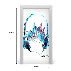 tulup.si Nalepka na vratih Glasba mesto 95x205 cm