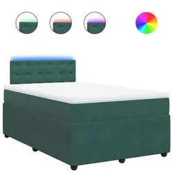 Vidaxl Box spring postelja z vzmetnico temno zelen 120x190 cm žamet