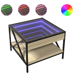 Stolić s beskonačnim LED svjetlima boja hrasta 50x50x38 cm