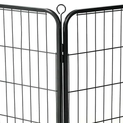 vidaXL Ograda za pse s 16 jeklenimi paneli 60x80 cm črne barve