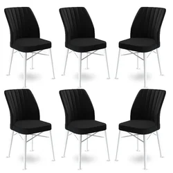 Hanah Home Set stolica Flex, 45x93x42 cm, 6 komada, Crno-bele