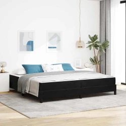 Vidaxl Postelja boxspring z vzmetnico Črna 200 x 200 cm Žamet