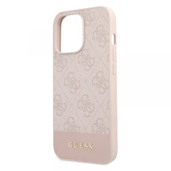 Maska Guess Hc PC/TPU 4G Pu Bottom Stripe za iPhone 15 Pro 6.1 roze