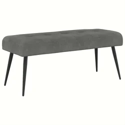 Klupa s gumbastim tkanjem Tamnosiva 110 x 40 x 46 cm Baršun