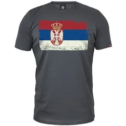 Muška majica kratkih rukava Srpska zastava-trobojka, Tamnosiva