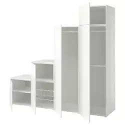PLATSA Garderober sa 6 vrata, bela/Fonnes bela, 240x57x221 cm