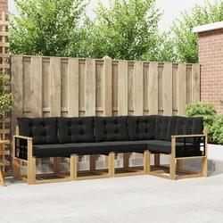 Set vanjskih sofa s jastukom 5 pcs Bijela i crna