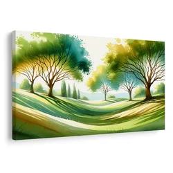 Slika pokrajina z drevesi - 90x60
