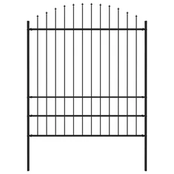 Vrtna ograda Woerden s vrhom koplja čelik 170x200 cm crna