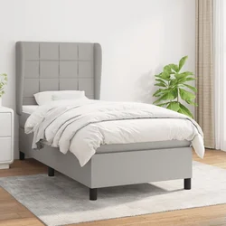 shumee Box spring postelja z vzmetnico svetlo siv 100x200 cm blago