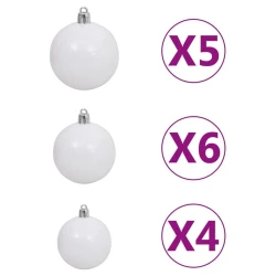 Umjetno božićno drvce 150 LED sa šarkama i kuglicama 120 cm
