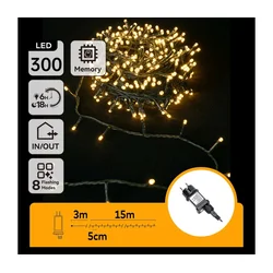 Aigostar - LED spoljašnji niz 300xLED/8 funkcija 18m IP44 topla bela