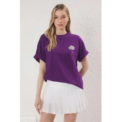 Trendyol Milla Ženska majica TWOSS25TS00147, Ljubičasta