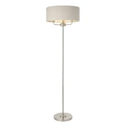 Endon 94359 - Podna lampa HIGHCLERE 3xE14/40W/230V bež/sjajni hrom
