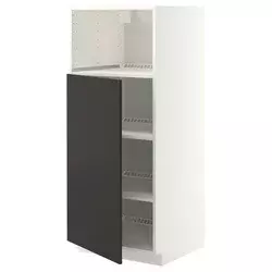 METOD Visoki element za ugradne uređaje, bela/Nickebo boja antracita, mat, 60x60x140 cm