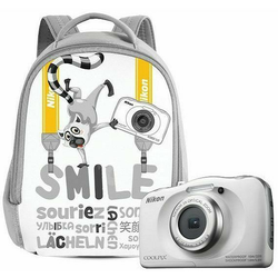 Nikon Coolpix W100 White Backpack kit VQA010K001 All Weather Waterproof Digital Camera bijeli vodonepropusni vodootporni podvodni digitalni kompaktni fotoaparat VQA010K001