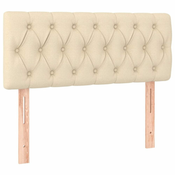 Vidaxl Box spring postelja z vzmetnico krem 90x190 cm blago